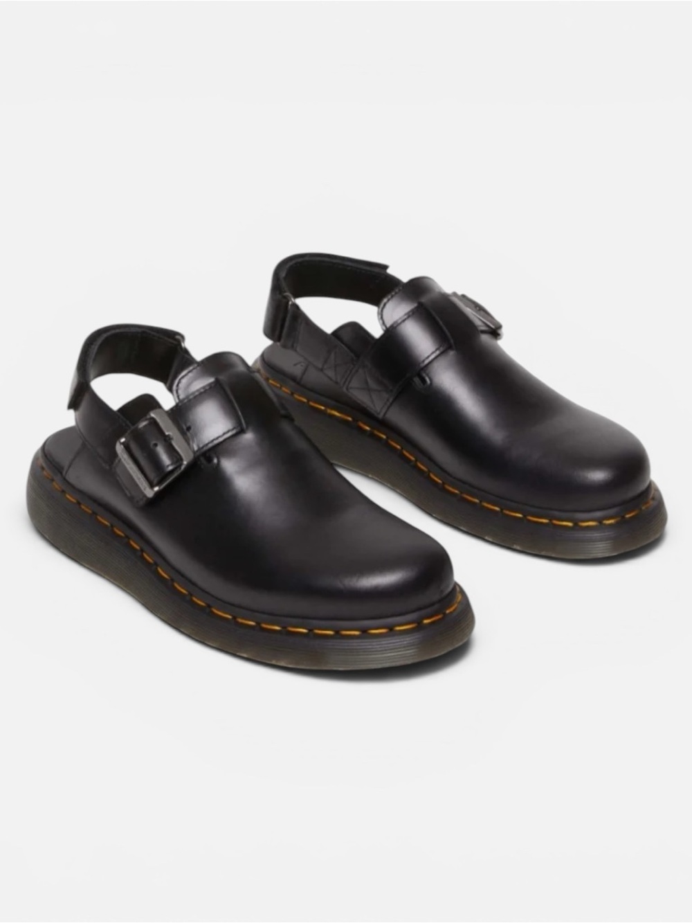 Dr Martens Jorge II Black Leather Brando Mules Sandals Sz, Unisex - USL 7/USM 6 - Picture 1 of 11